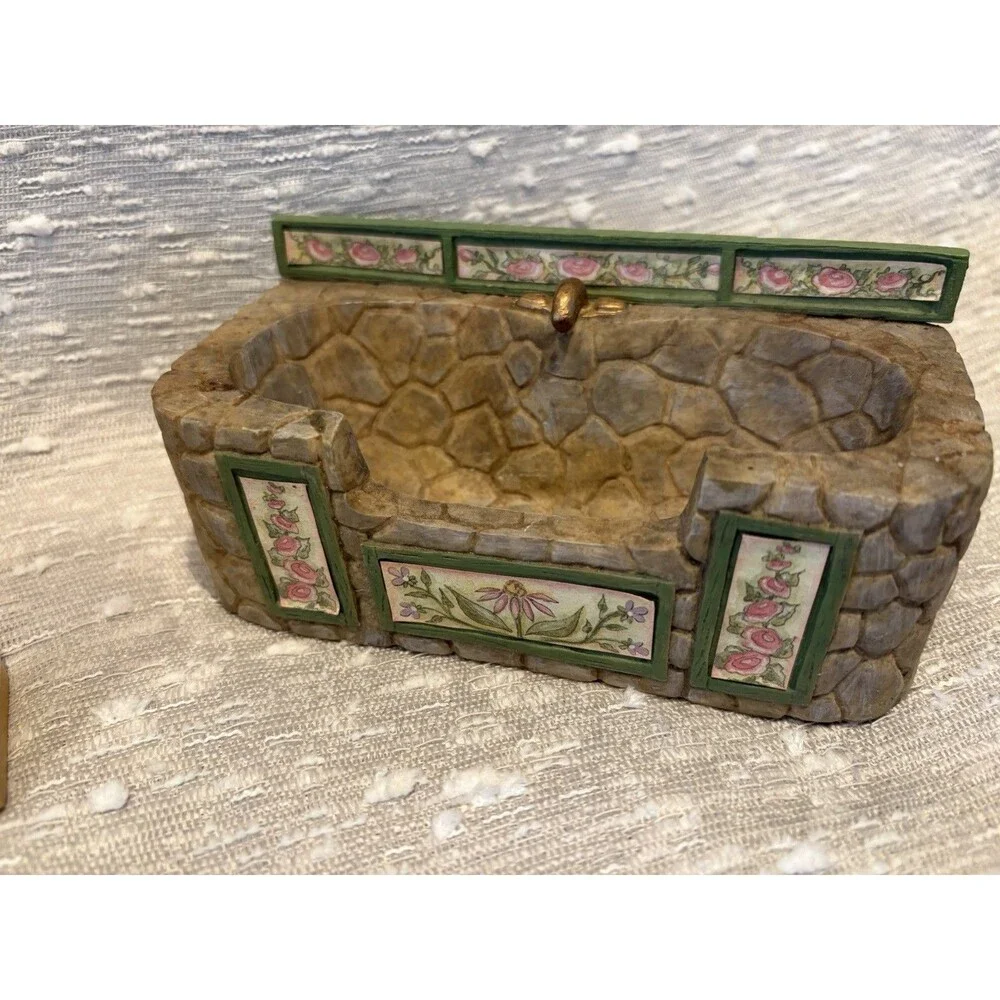 Vintage Concord Miniatures Petalstone Dollhouse Bathroom Set Robin Betterley